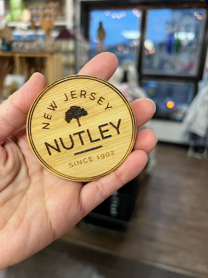 Custom Town Tree Wood Engraved Round Bottle Opener for wholesale by Pretty Handy