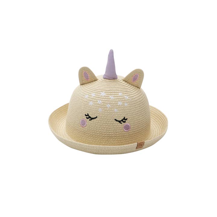 FlapJackKids - Wholesale Sun Hat - Kids - Kids' UPF50+ Straw Hat - Unicorn