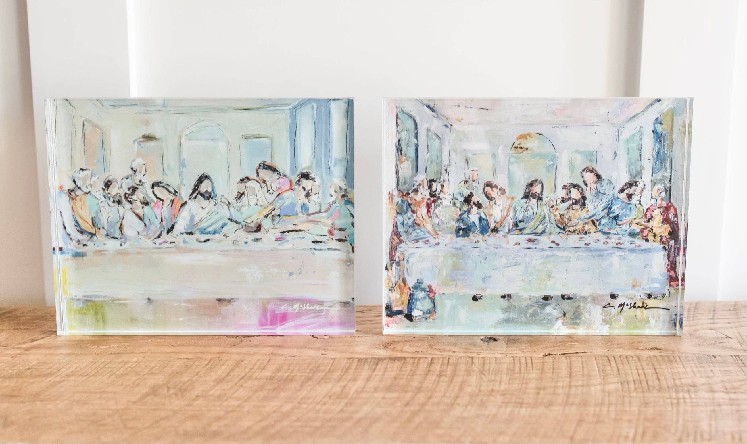 Chelsea McShane Art - Wholesale Decorative Tabletop Object - "Legacy Meal I" acrylic shelfie1