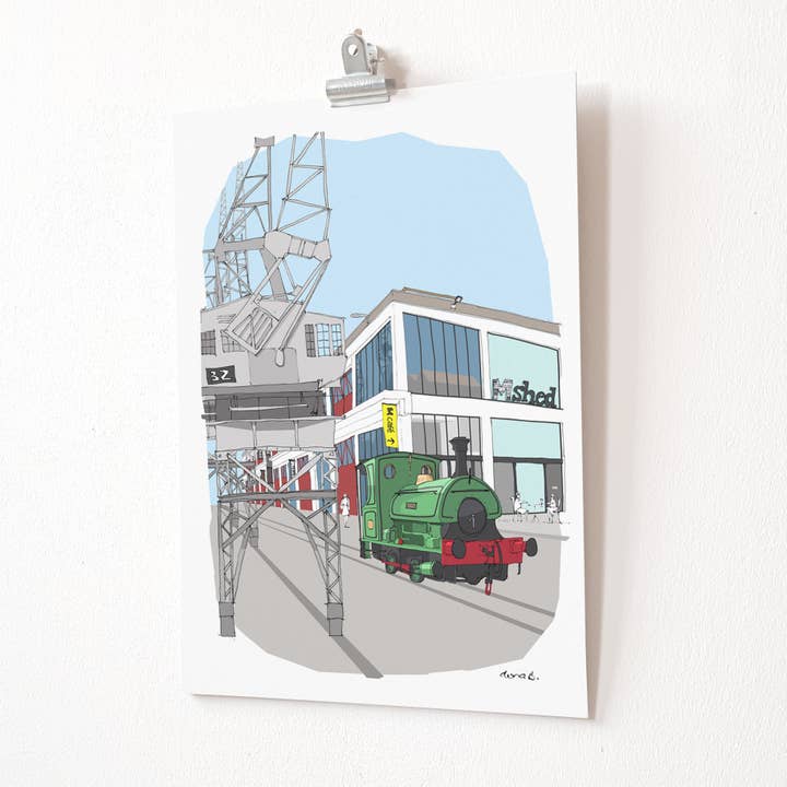 Bristol M-Shed Museum A4 Print for wholesale by dona B drawings