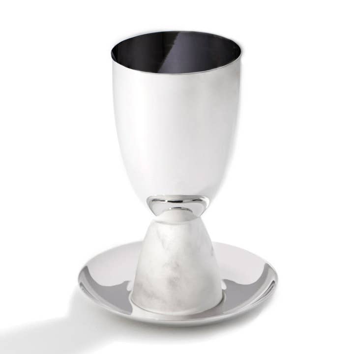 Coluna Kiddush Cup, marbre et argent pour la vente par ANNA New York