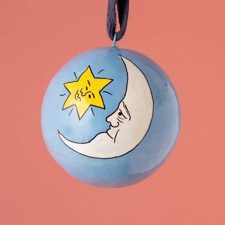 Ian Snow Ltd - Wholesale Ornament - The Moon Blue Bauble