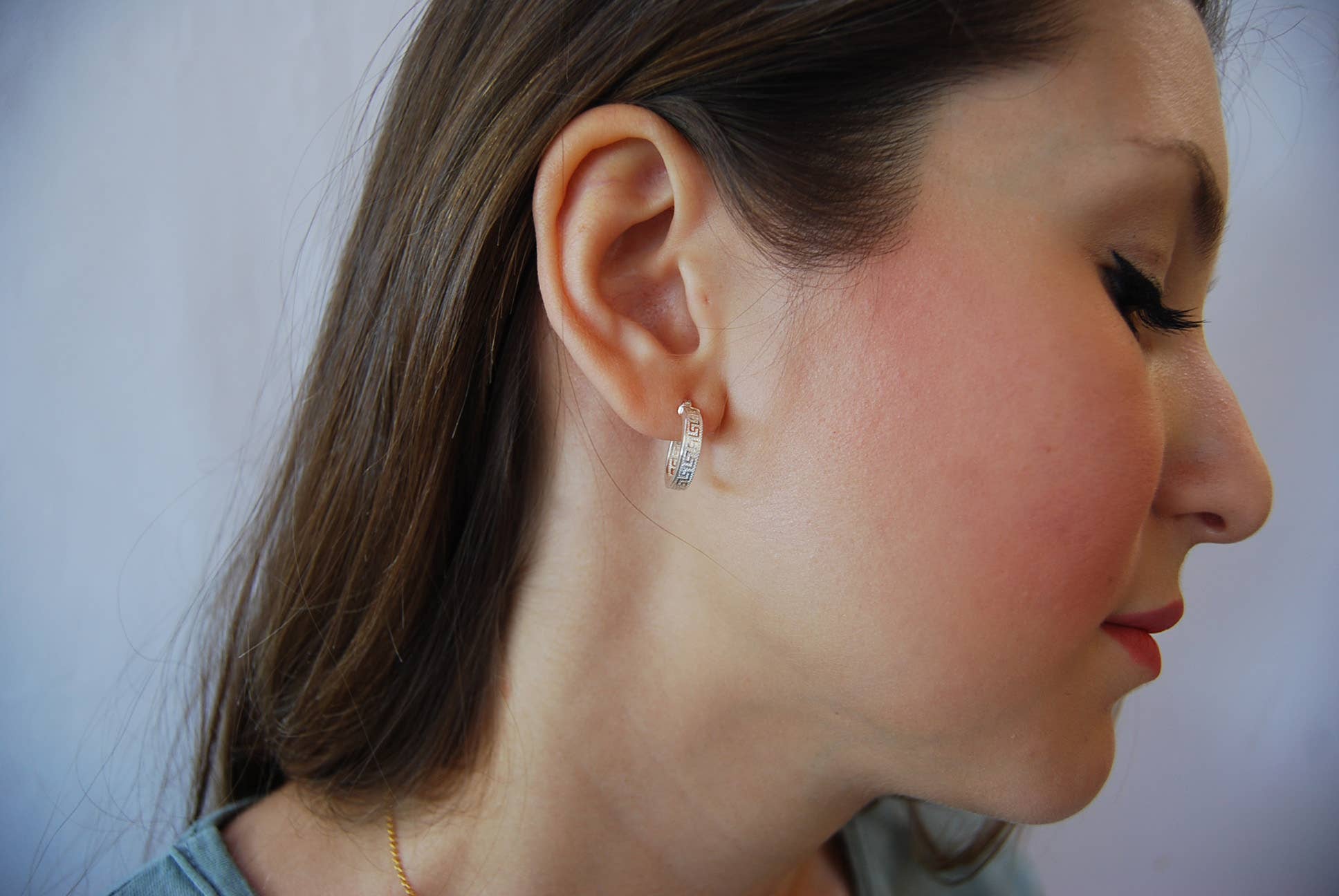 Yneda Jewels – Engroshandel Hoops – Sølv 925 øreringe, fine bøjler, diameter: 12 mm.1