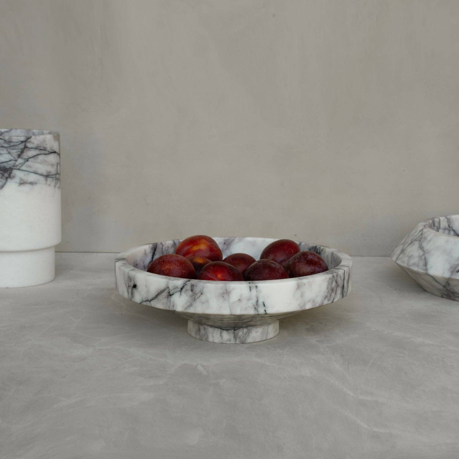 Kiwano Concept - Wholesale Decorative Plate/Dish/Bowl - WHITE LILAC MARBLE NARROW BOWL4