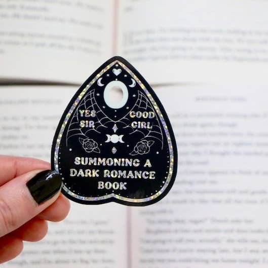 Adesivo Planchette Nera Romantica Oscura Disegnato a Mano per la vendita all'ingrosso da parte di Ivy Resin Shop LLC