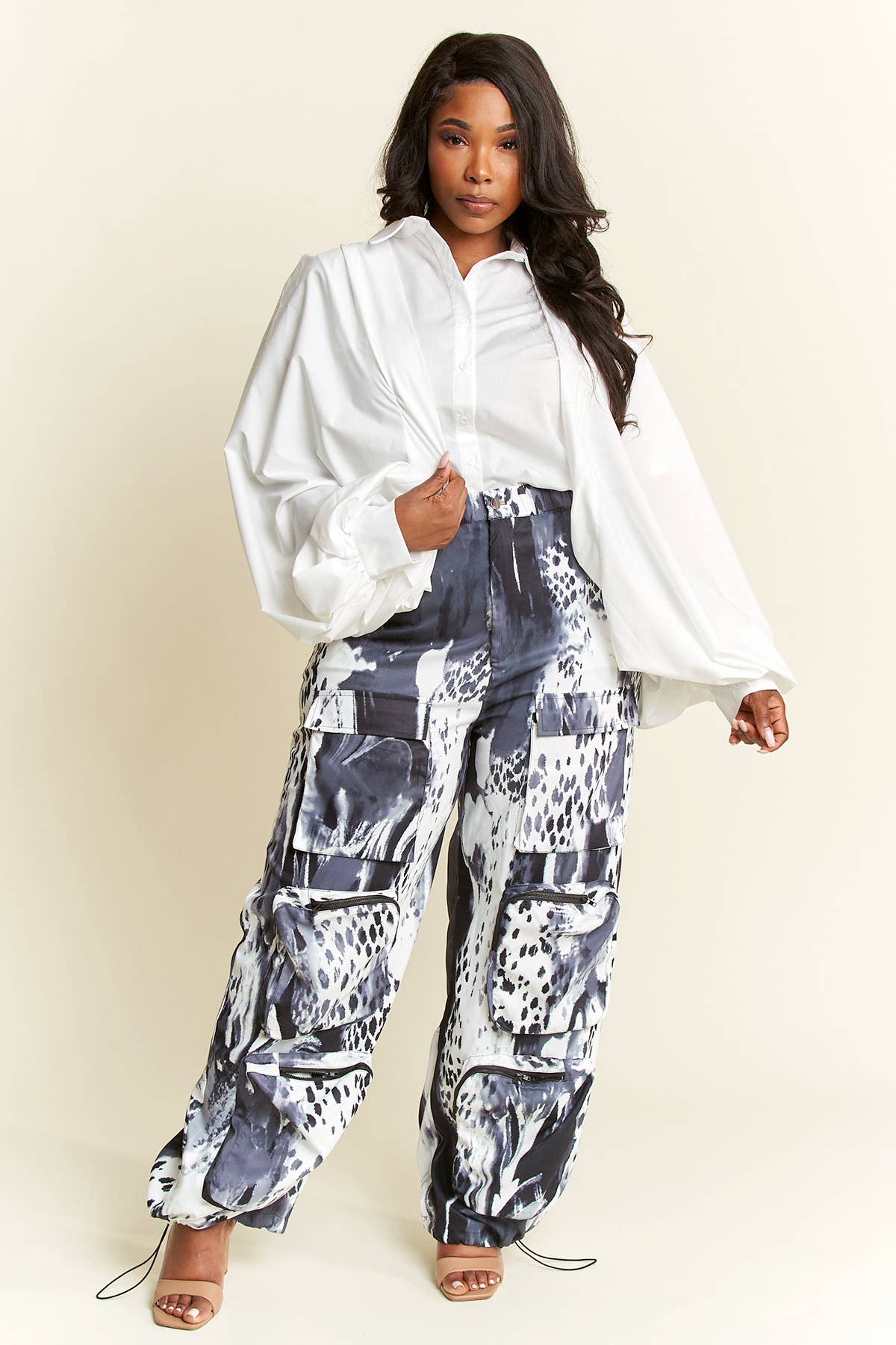 Namatt Design - Wholesale Button Down Shirt - Women's - Plus Short Sleeve Shirt with Detachable Long Sleeves9