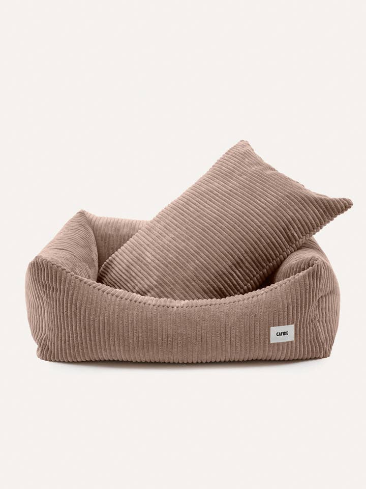 Beige Corduroy Dog Bed, Snozy for wholesale by CAFIDE