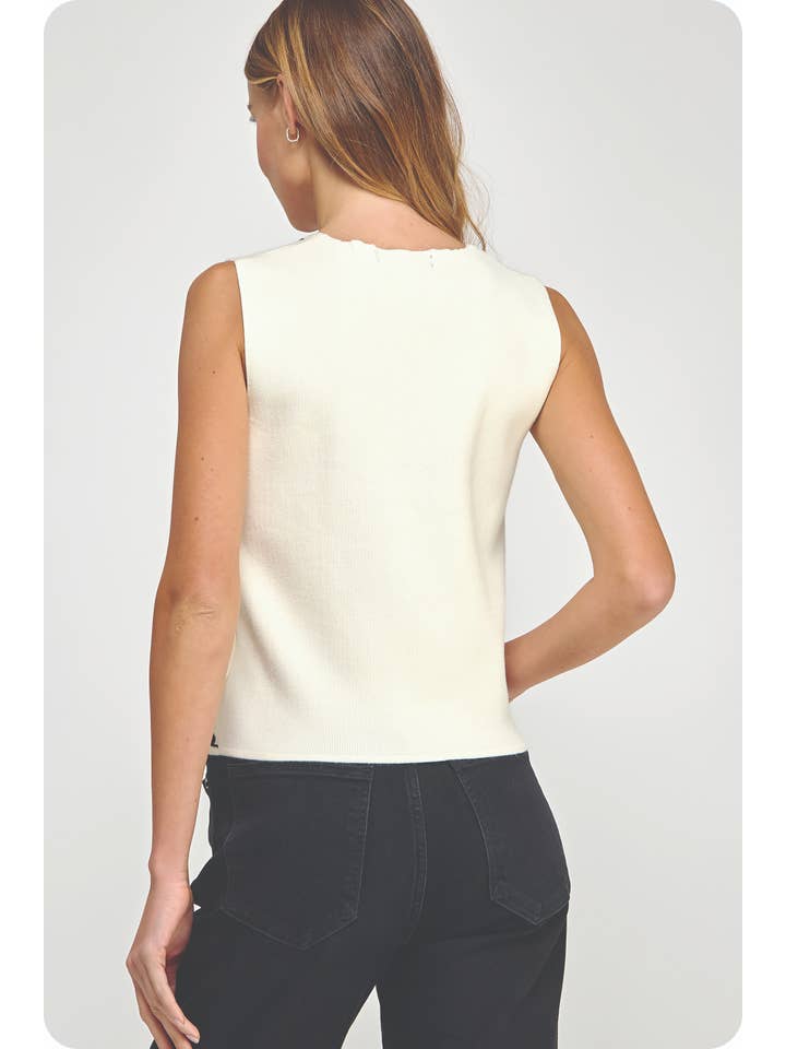 Strut & Bolt - Venta al por mayor Chaleco de abrigo - Mujer - Top sin mangas de punto con bordado floral43