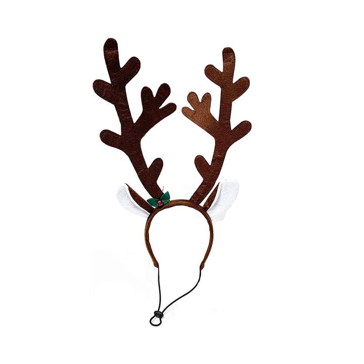 Midlee Designs - Wholesale Pet Costume - Dog - Midlee Brown Reindeer Dog Antlers Headband
