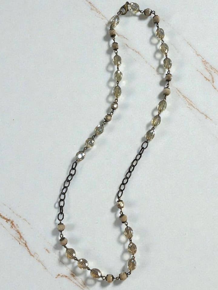 26 " Ivory Cap and Champagne Necklace for wholesale by Ava Capri