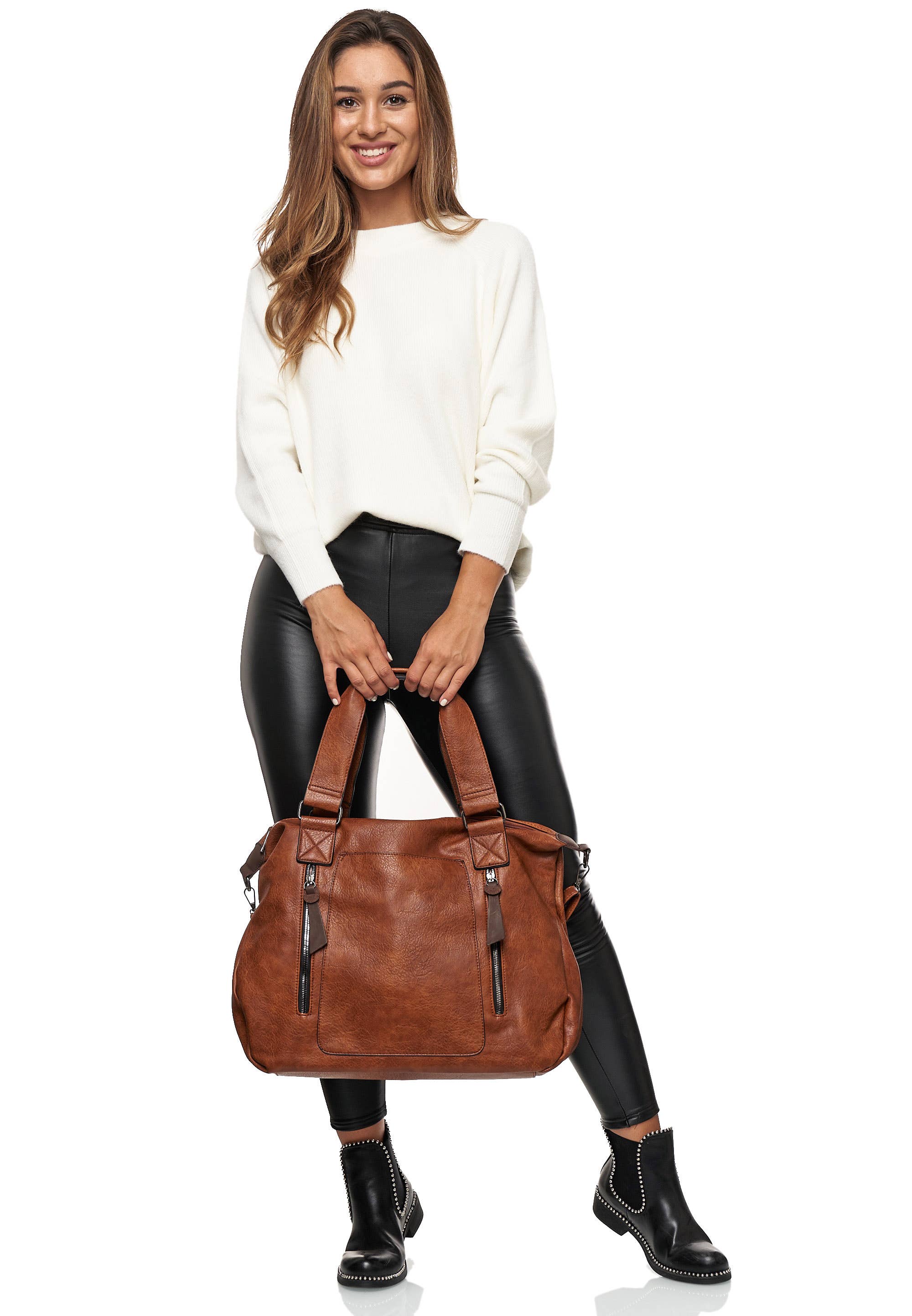 HJS - Wholesale Tote Bag - Women's - Shopper 'COLMA' - with many compartments and extra space12