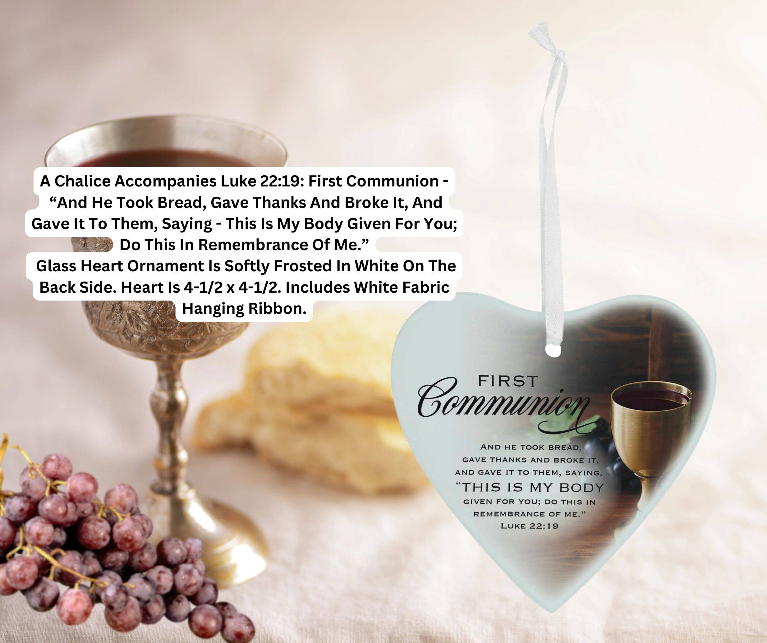 Dicksons - Wholesale Ornament - Glass Ornament First Holy Communion Luke1