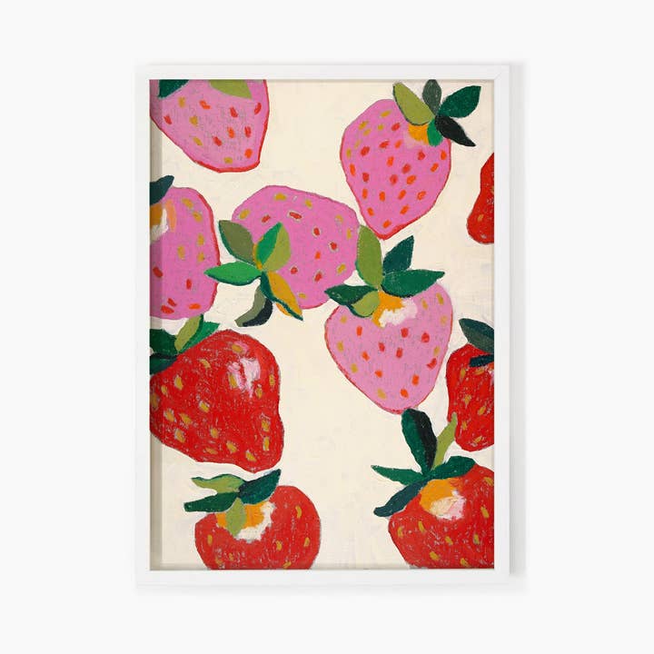 Strawberries on Cream Art Print for wholesale by Julia Ockert