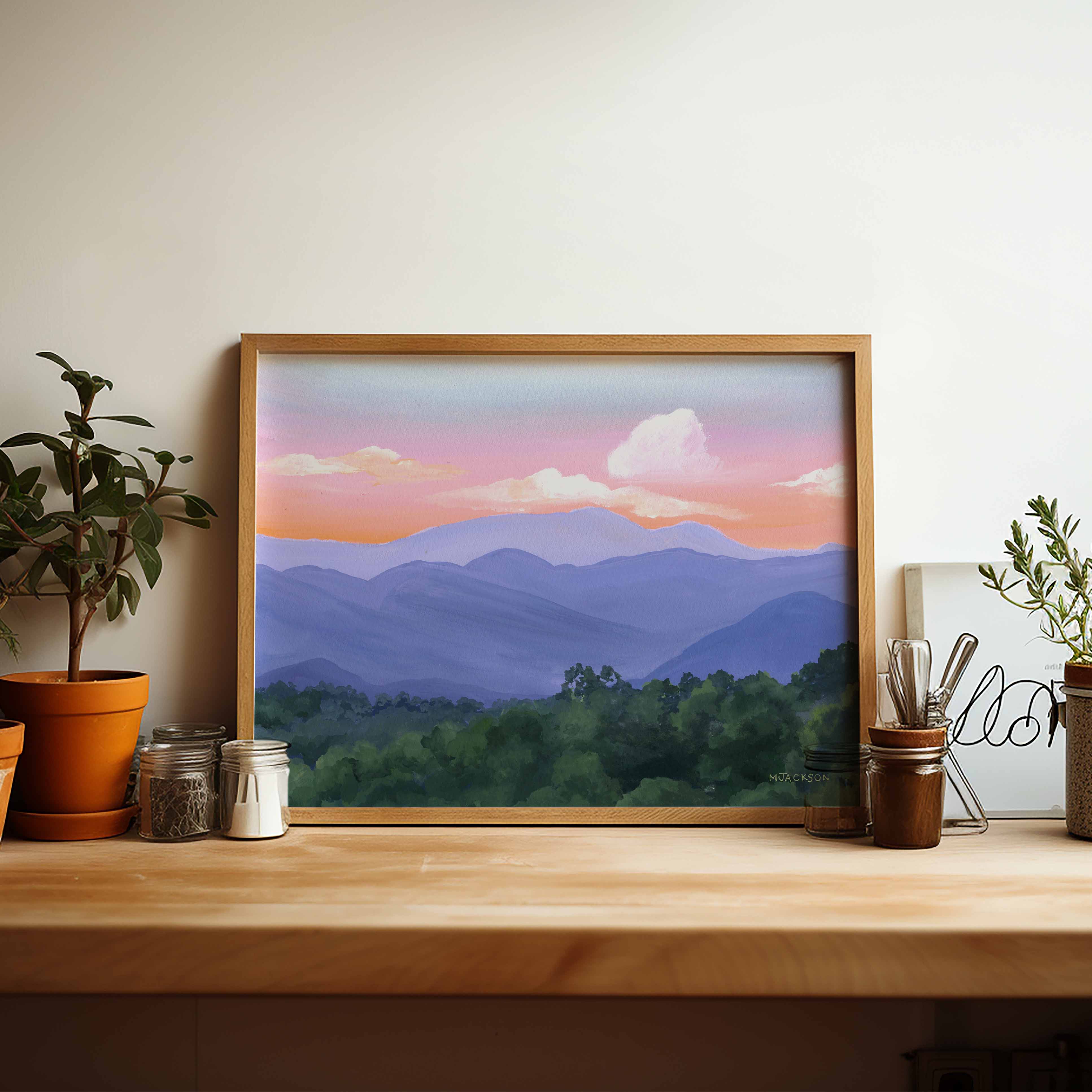 MARISAMADE - Wholesale Art Print - Blue Ridge Mountain Sunset Art Print 1