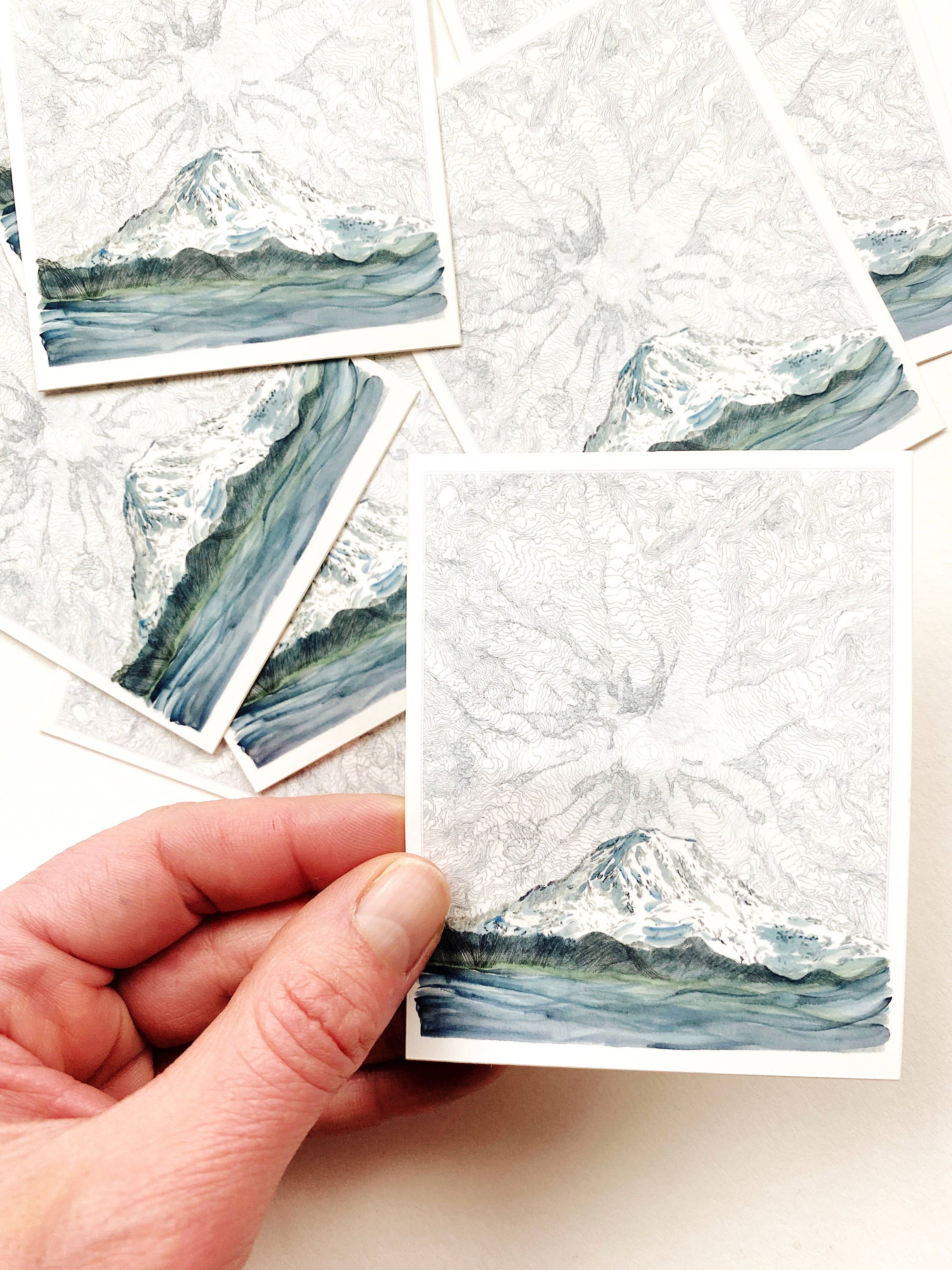 Turn-of-the-Centuries - Wholesale Sticker - MOUNT RAINIER TAHOMA Topo Map + Mountain - VINYL Sticker1