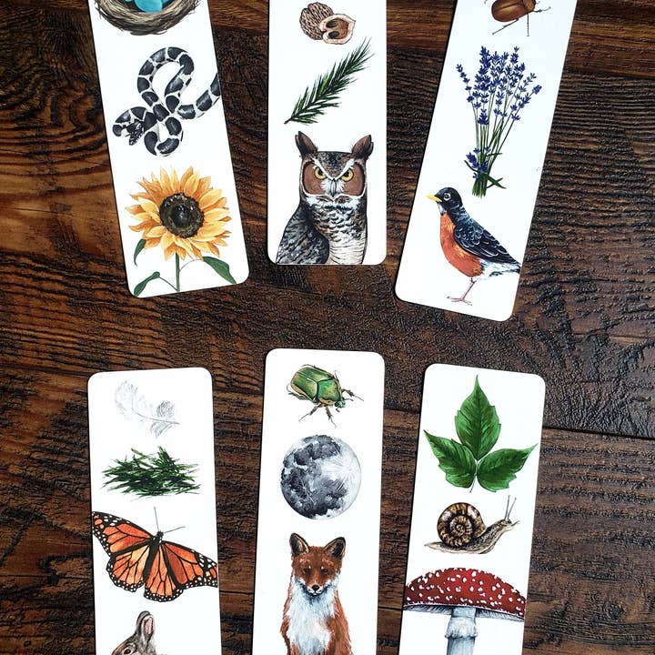 Stephanie Hathaway Designs - Wholesale Bookmark - Backyard Nature Bookmarks Pack, Set of 6 Bookmarks