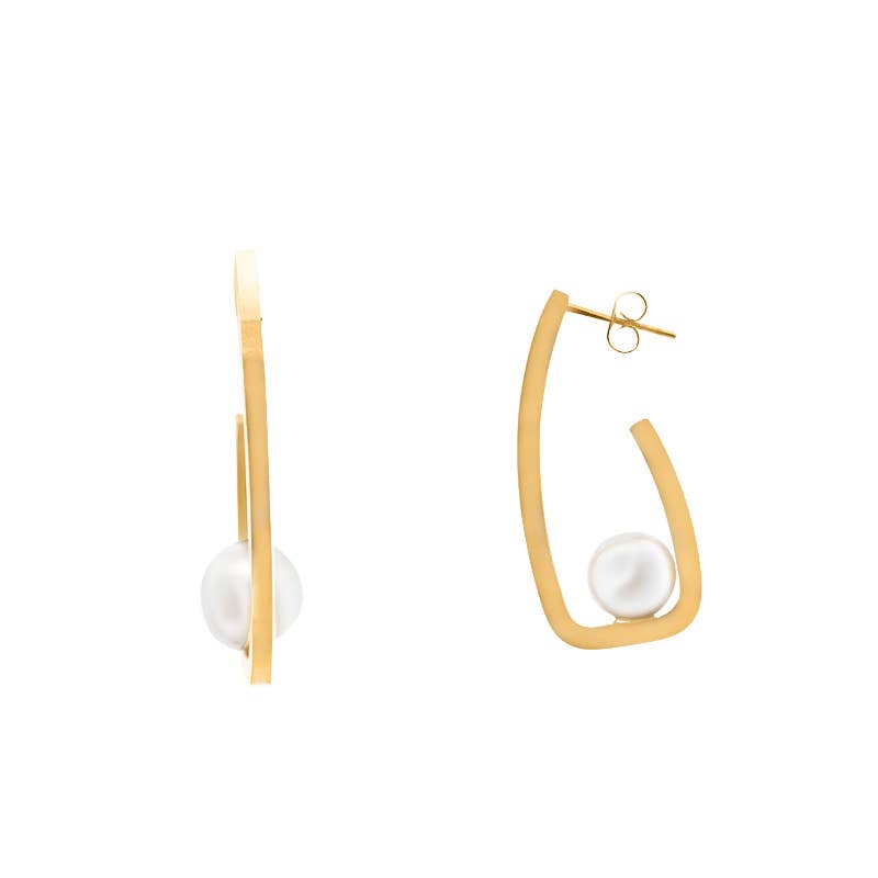 AMORINO SRL - Venta al por mayor Pendientes de aro - PENDIENTES DE ARO J CON PERLA - YY2544C204