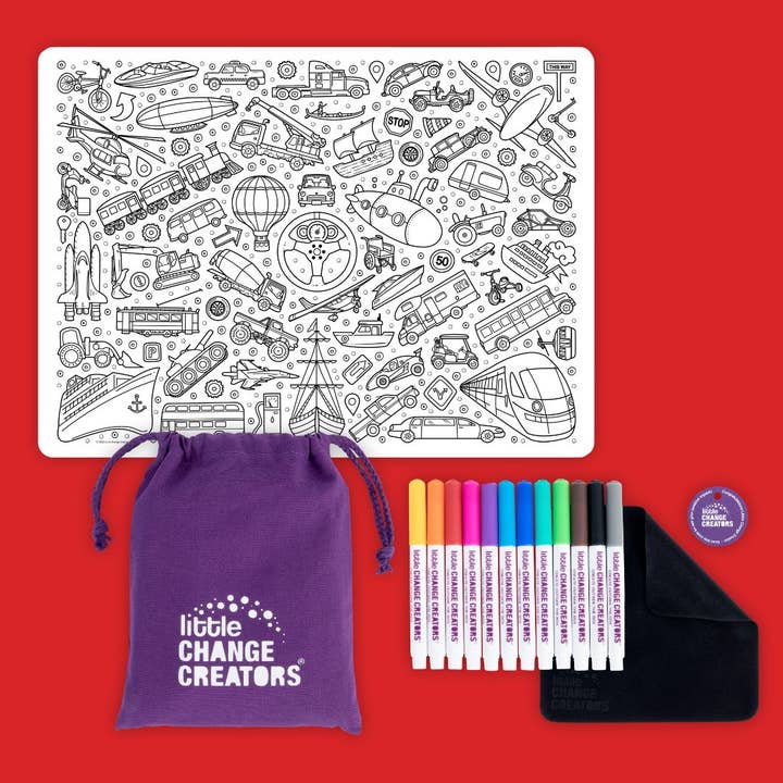 Little Change Creators - Wholesale Coloring Mat - Kids & Baby - ON-THE-GO | Re-FUN-able™ Transport Silicone Colouring Mat4