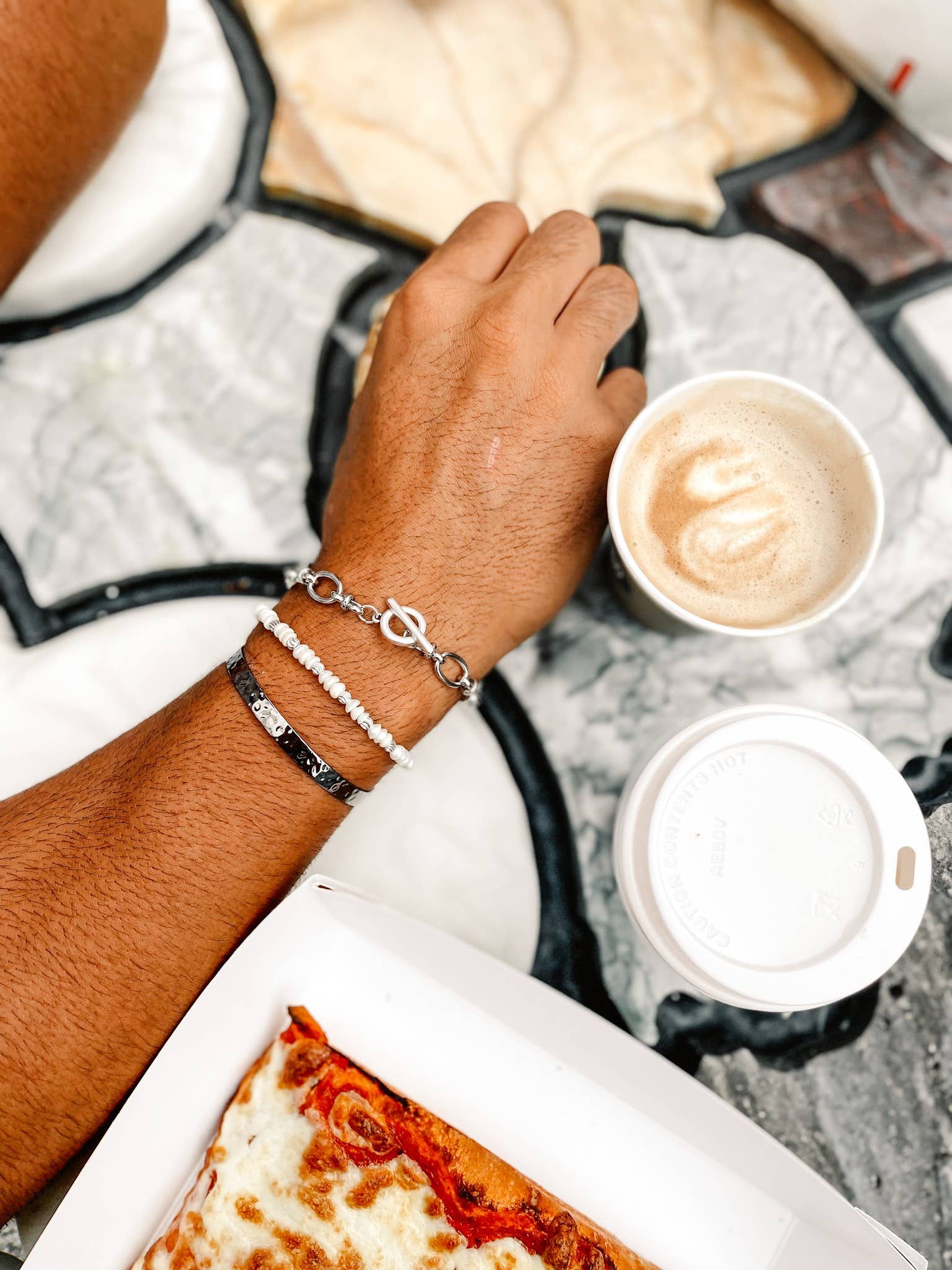 Christina Christi - Wholesale Jewelry - Men's - Pearls Beaded Bracelet Men, Silver Bracelets, Mens Jewelry3