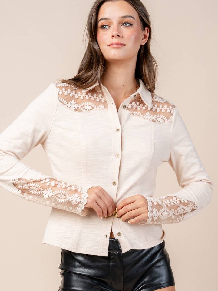 CT10611S KANTEN JUK & MOUWENPANEEL VOORKANT KNOPENSLUITING BREITOP voor wholesale door BEIVY & COLLABO