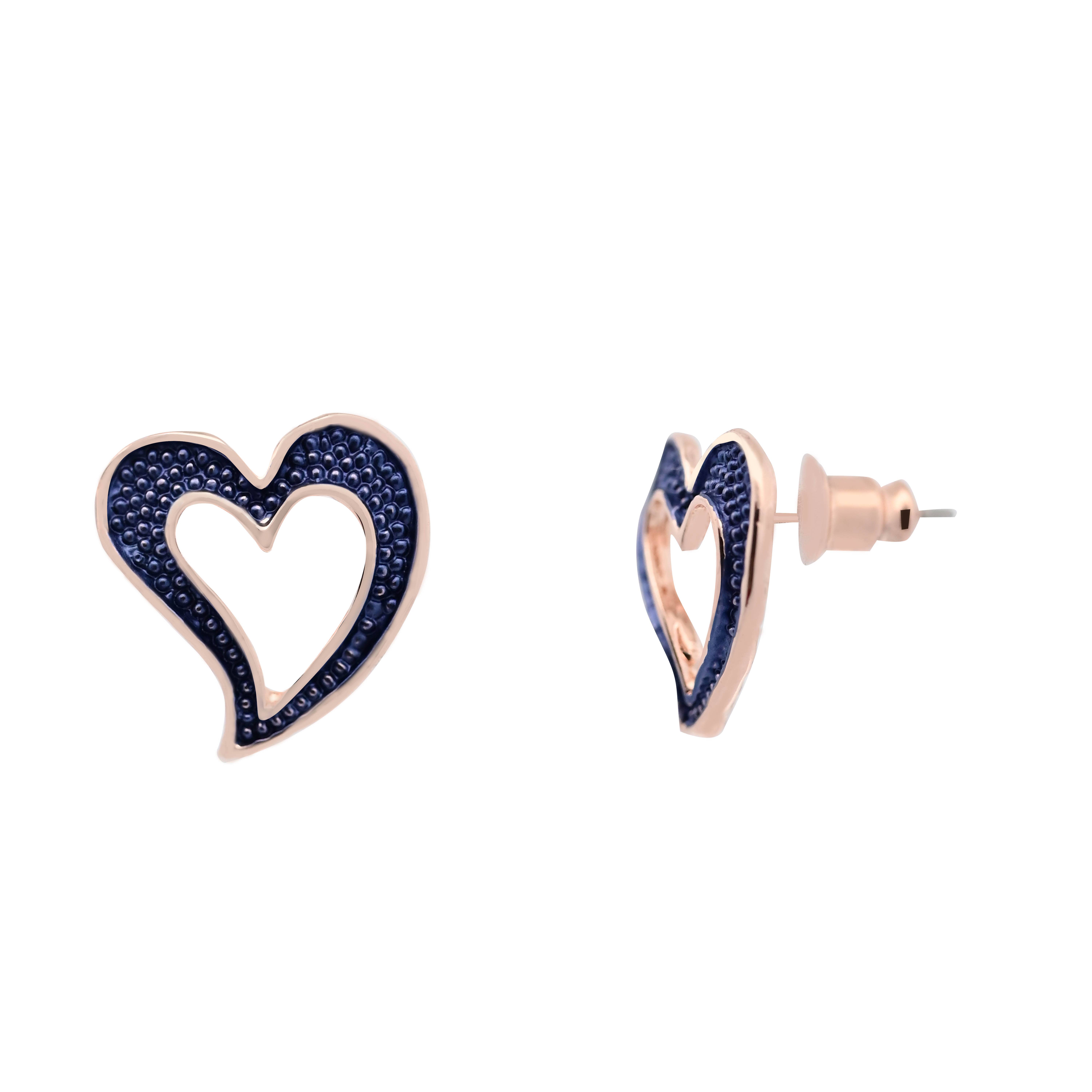 AMORINO SRL - Wholesale Stud/Post Earrings - ENAMELED HEART EARRINGS - SW2424A1544