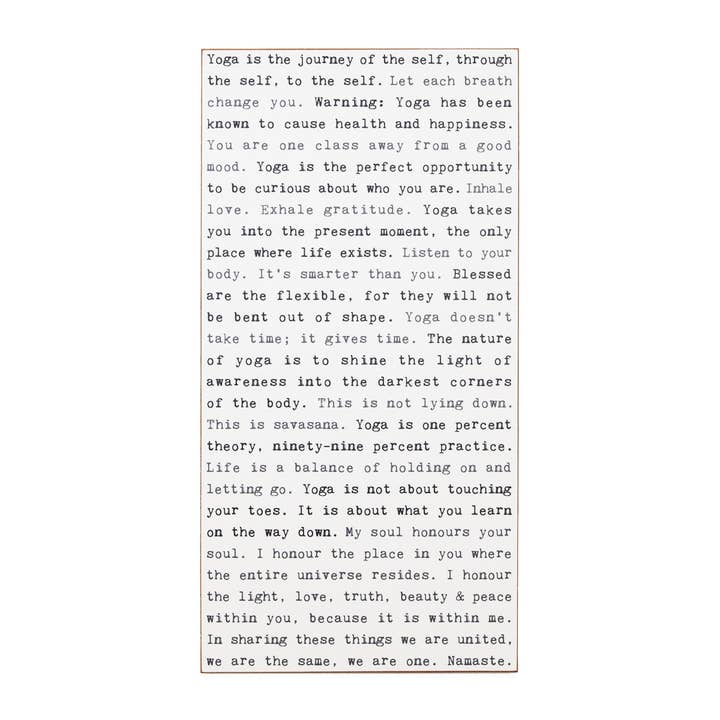 Yoga - Enseigne de machine à écrire pour la vente par Cedar Mountain Studios