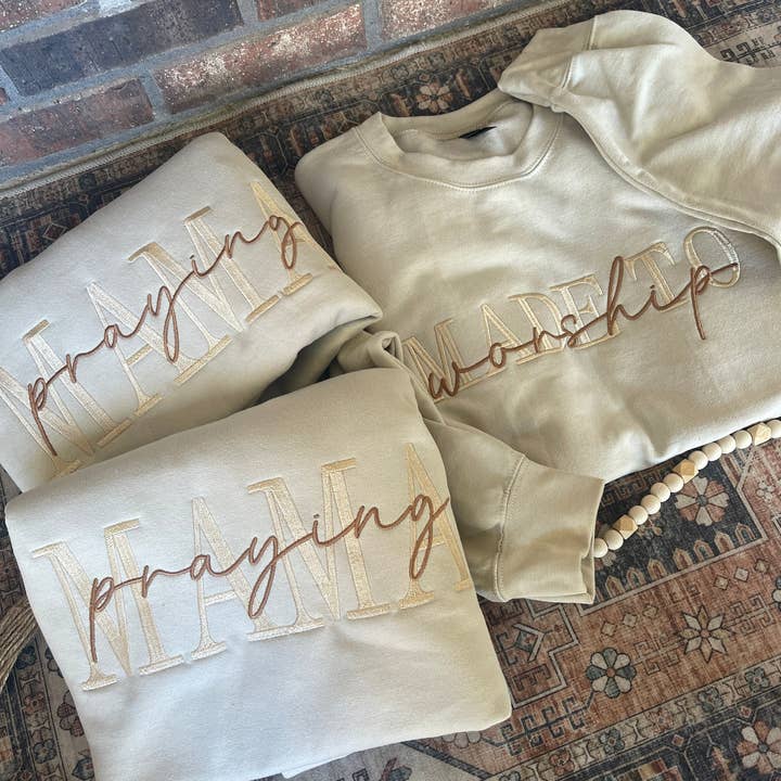 Mama Embroidered Script Sweatshirt | Boutique Wholesale for wholesale by Hartley Co