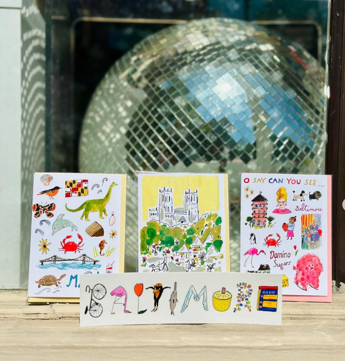ELIZABETH GRAEBER art + illustration - Wholesale Stationery/Notecard Set - Illustrated Baltimore, MD notecard with colorful envelope2