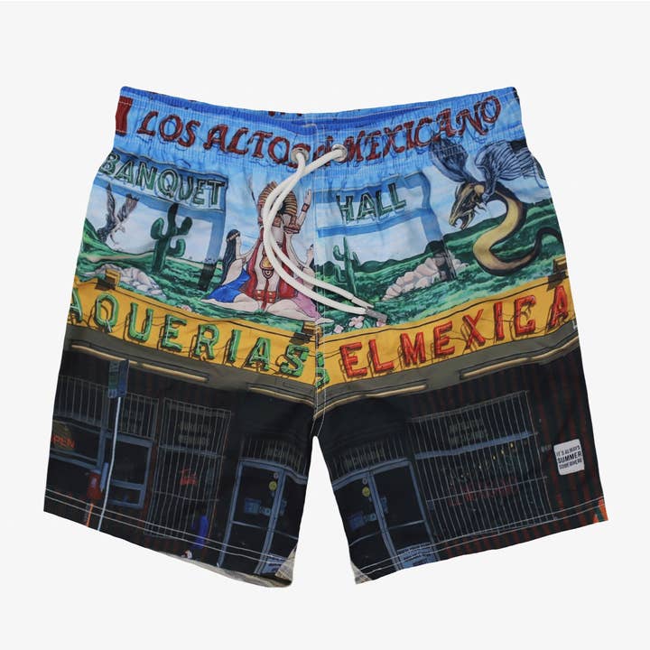 Los Tacos Swim Short for wholesale by Azul Siete