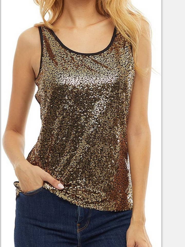 NINEXIS - Wholesale Blouse - Women's - CWTBLSL0859_SHINY SEQUIN EMBELLISHED SPARKLE TANK TOP4
