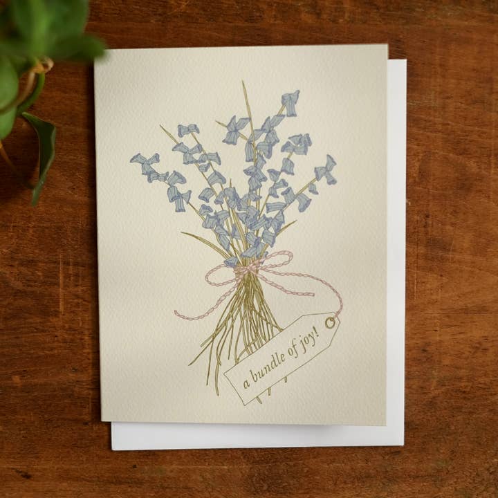 Bluebell Baby | Tarjeta de Felicitación Botánica | A2 para venta al por mayor de annalisa v. sawtell