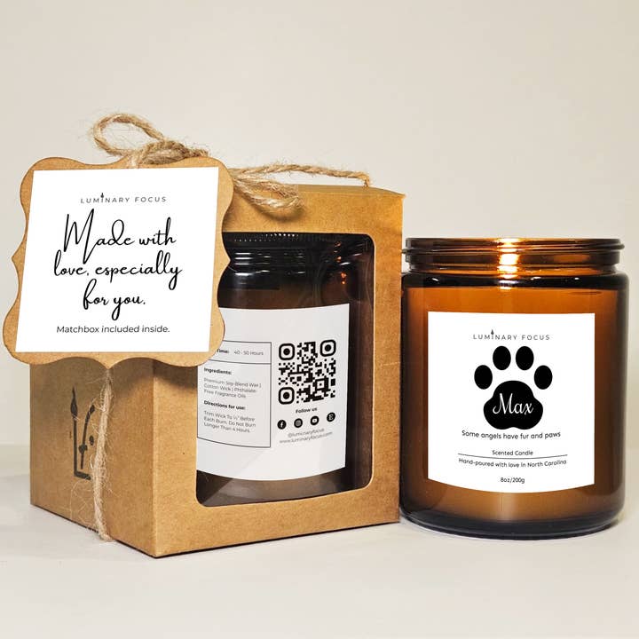 Pet Angel Candle - Soy Jar for Grieving Pet Owners for wholesale by Luminary Focus