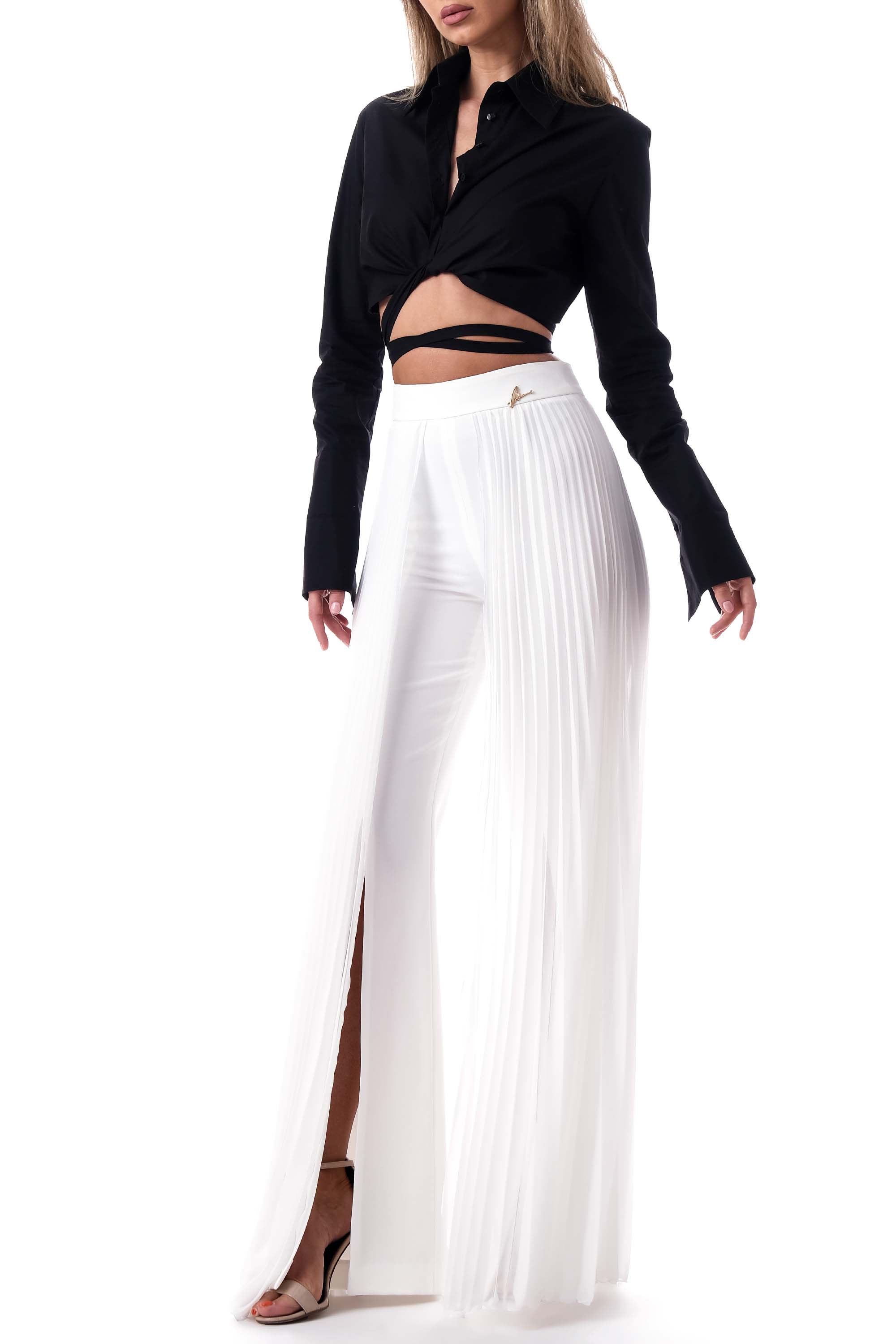 ANTONIA NAE LONDON - Vente Pantalon – femme - Pantalon avec mousseline plissée sur les côtés9