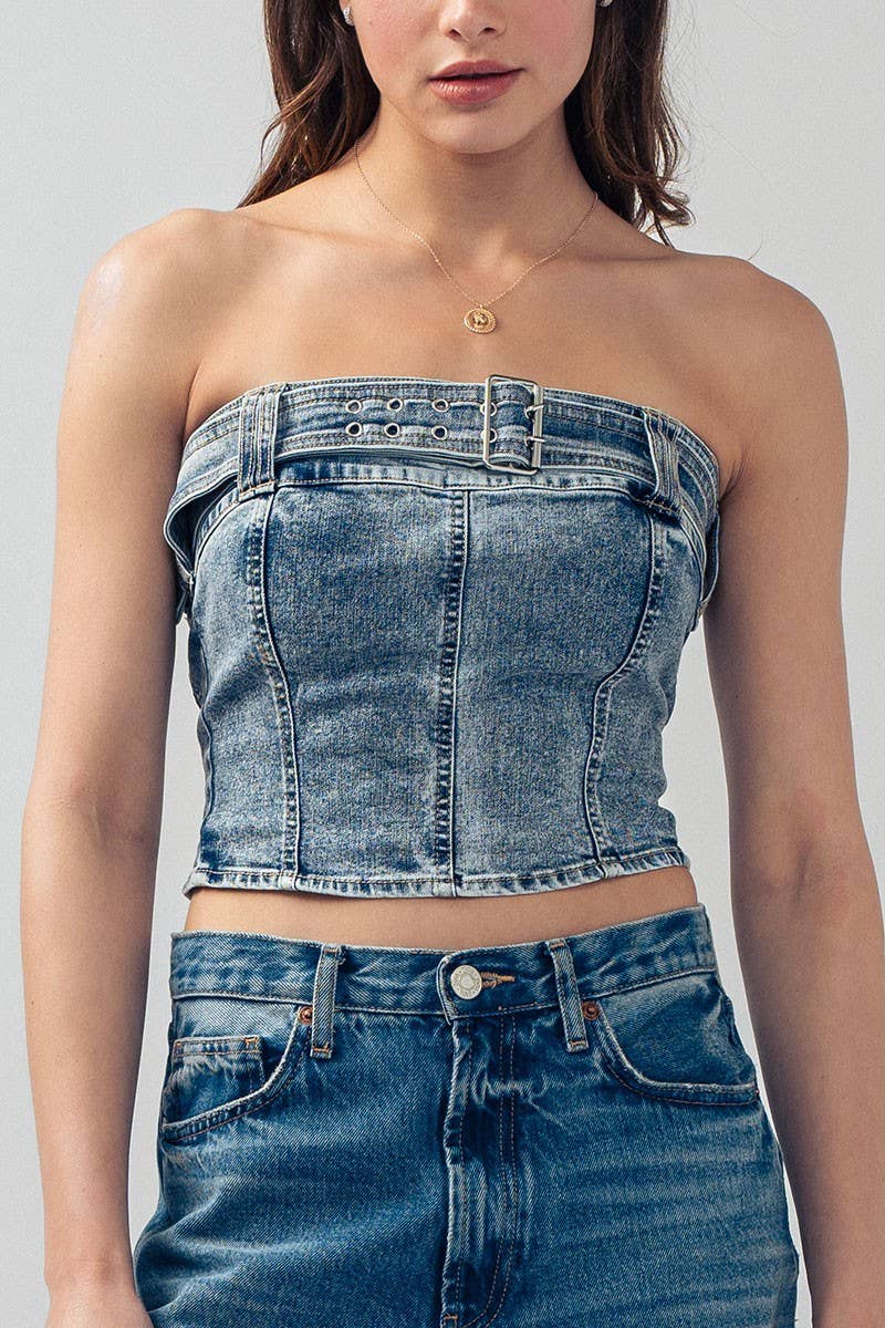 Fashion Week - Wholesale Corset - Women's - Vintage Vibes Denim Corset Top12