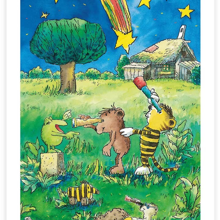 Motif original de Janosch – Les astronomes pour la vente par BUCHPOSTER