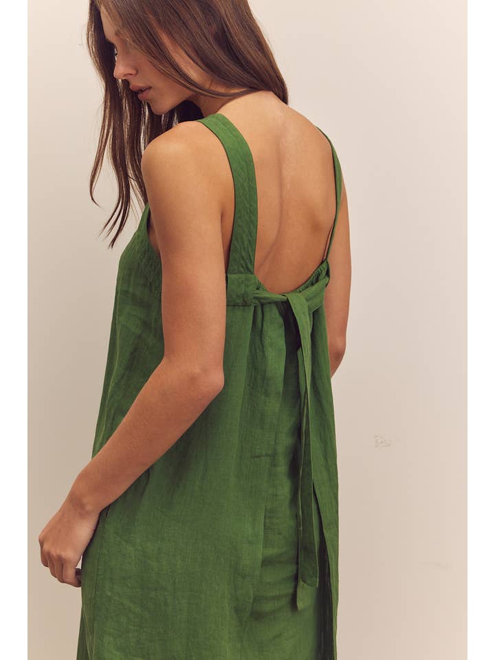 Green Back tied strap dress for wholesale on Faire