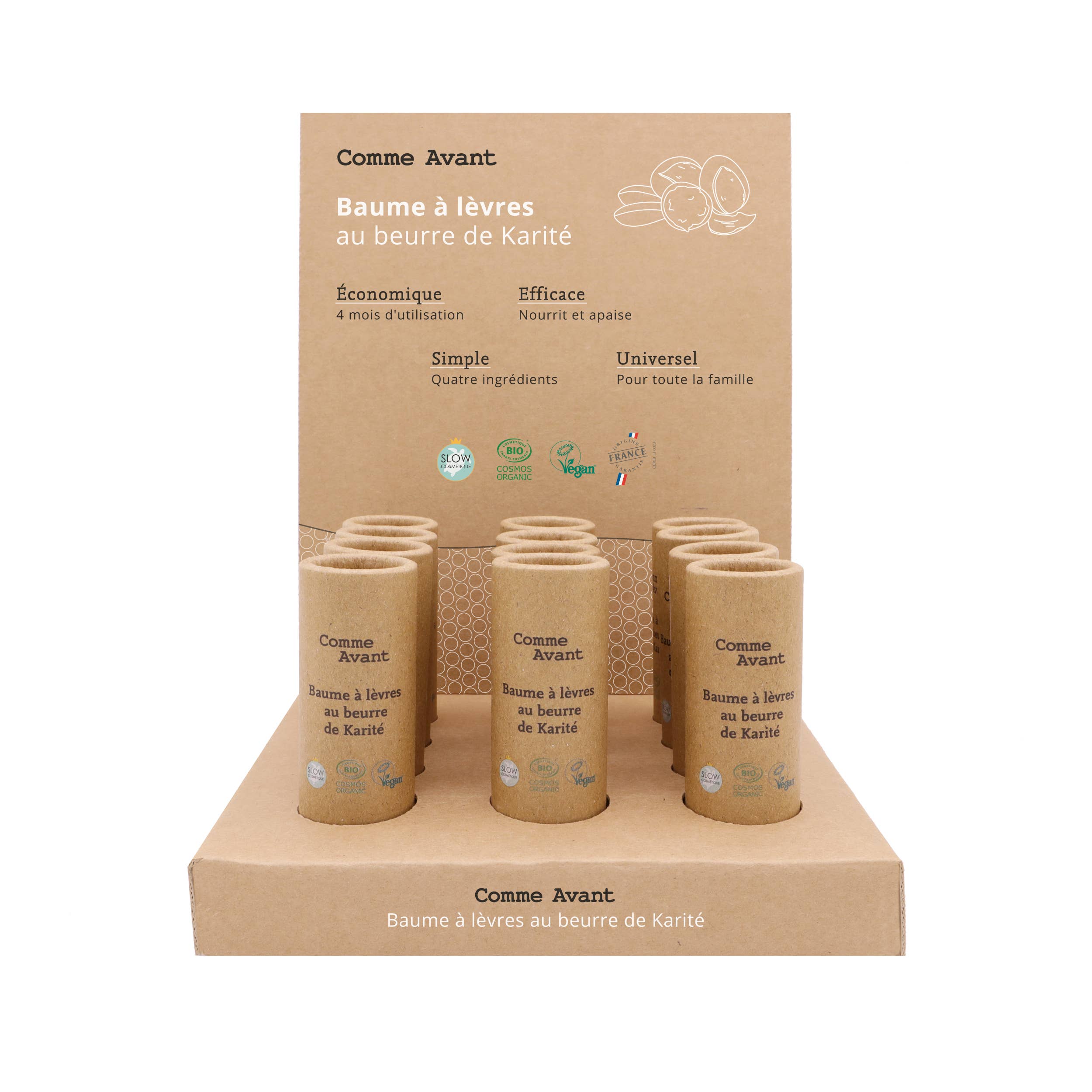 Comme Avant - Wholesale Lip Balm - Shea Butter Lip Balm Display13