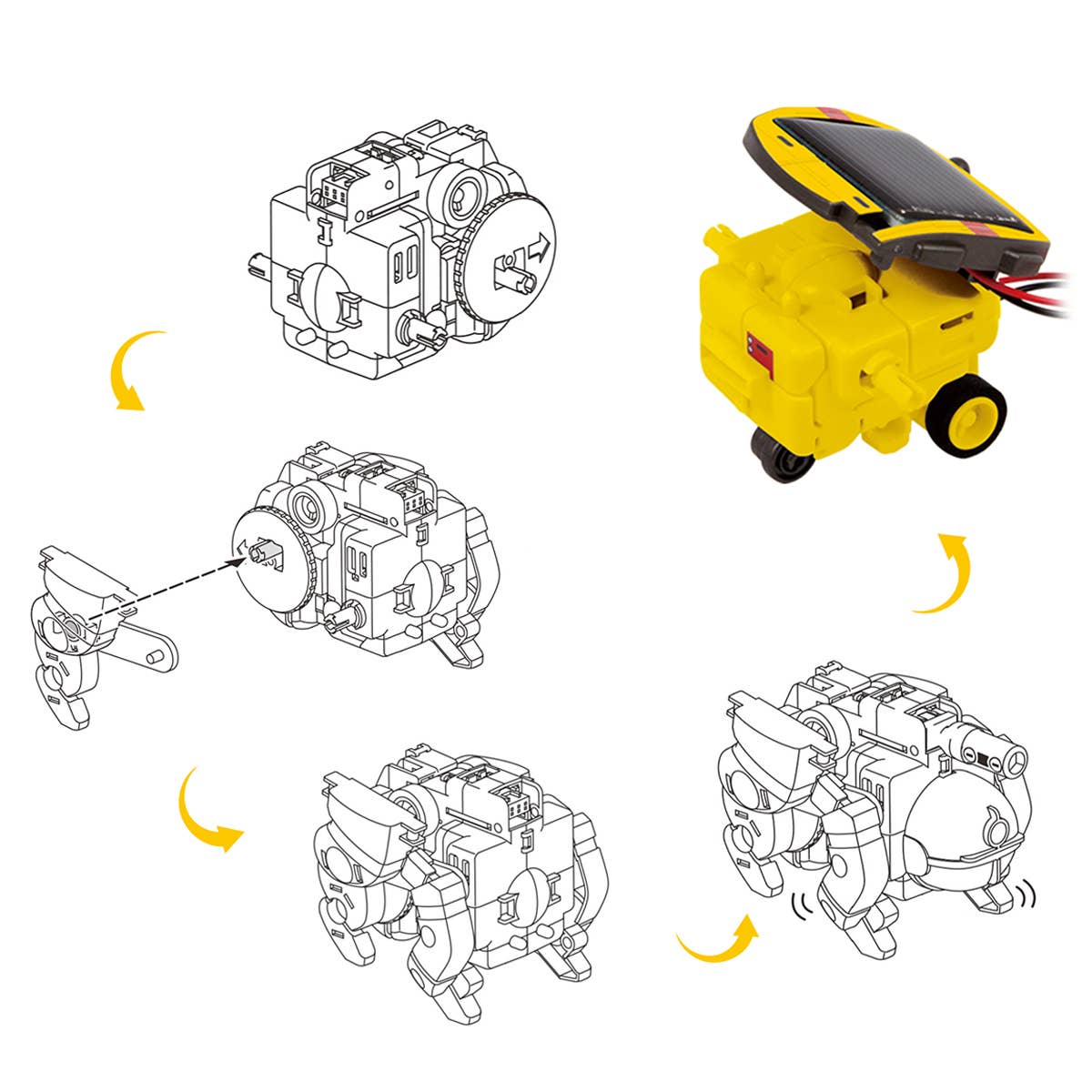 PicassoTiles - Wholesale Toy Set - Kids - PicassoTiles 6-in-1 STEM Kids Solar Powered UFO Robot Kit6