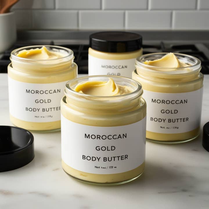 Luxurious Moroccan Gold Body Butter for wholesale by Beautique Goals