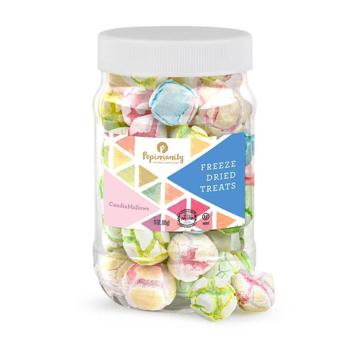 CandieMallows - Freeze-Dried Mini Marshmallow Candy Gift Jar for wholesale by Popinsanity Popcorn & Confections