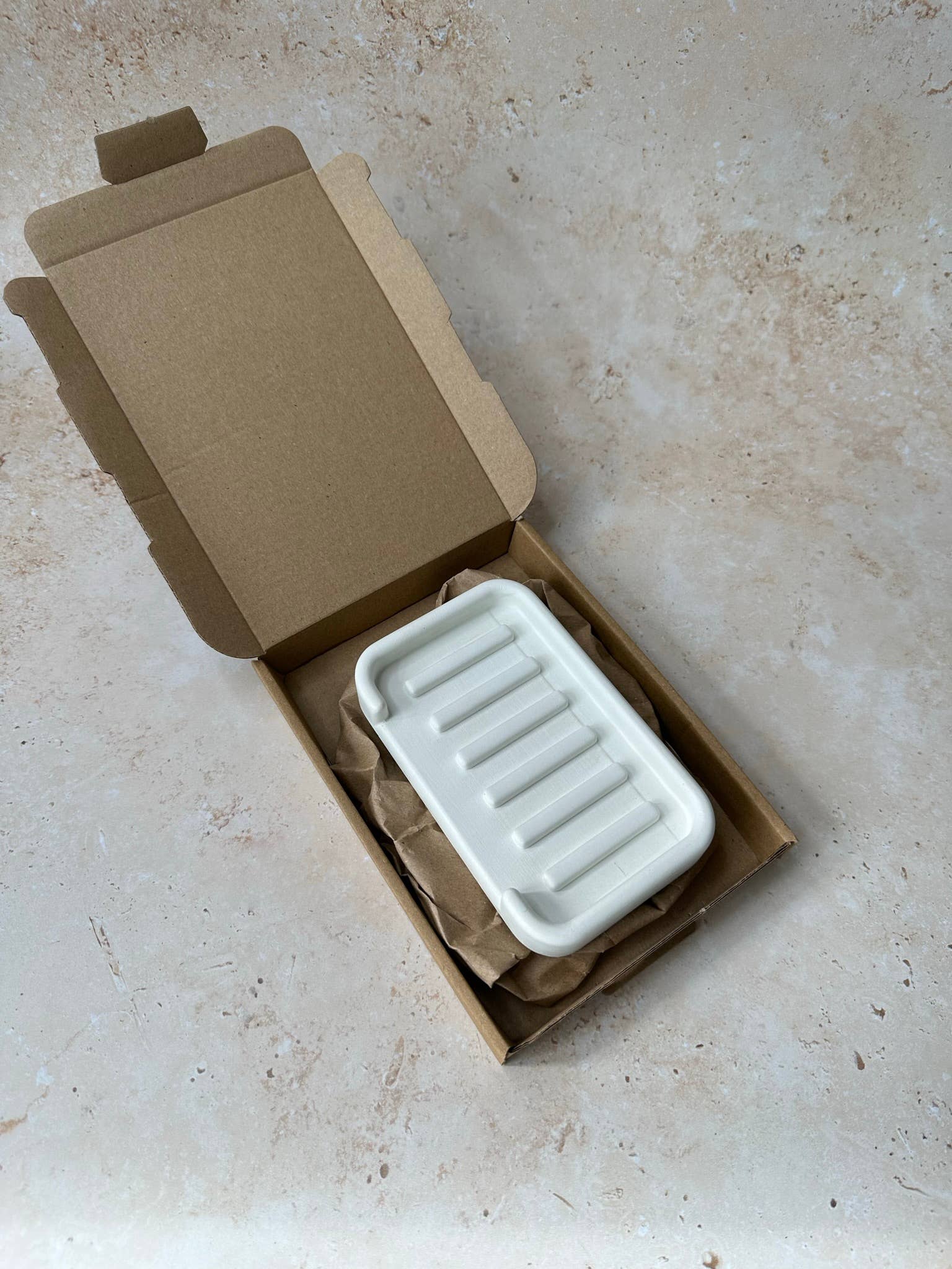 Smells Like Home Store - Venta al por mayor Platitos para jabón de baño - Jabonera rectangular de concreto ArcEdge3