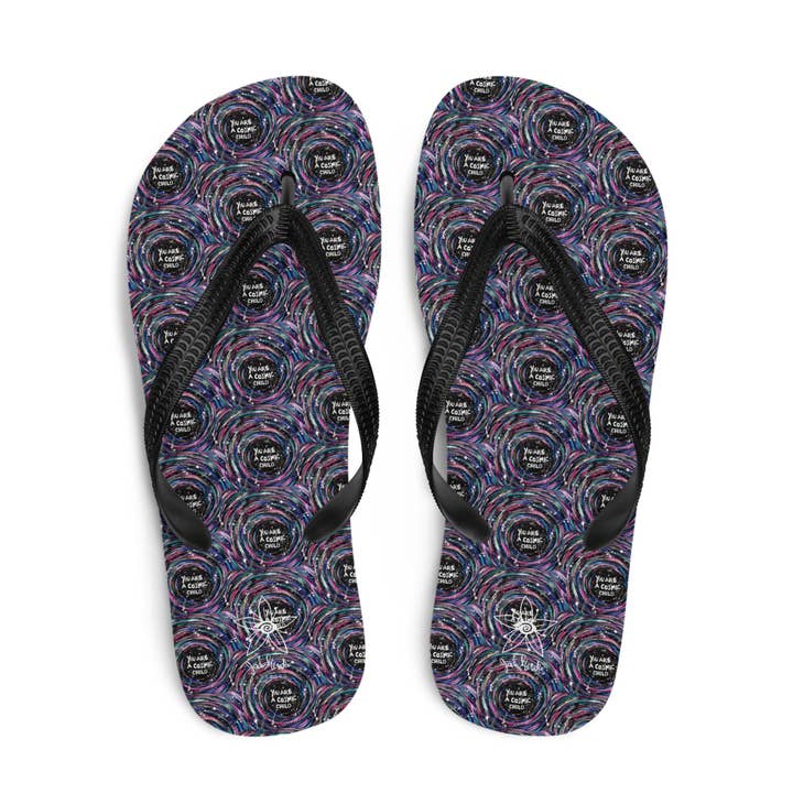 Original You Are a Cosmic Child Flip-Flops for wholesale by Jade Meraki Studios