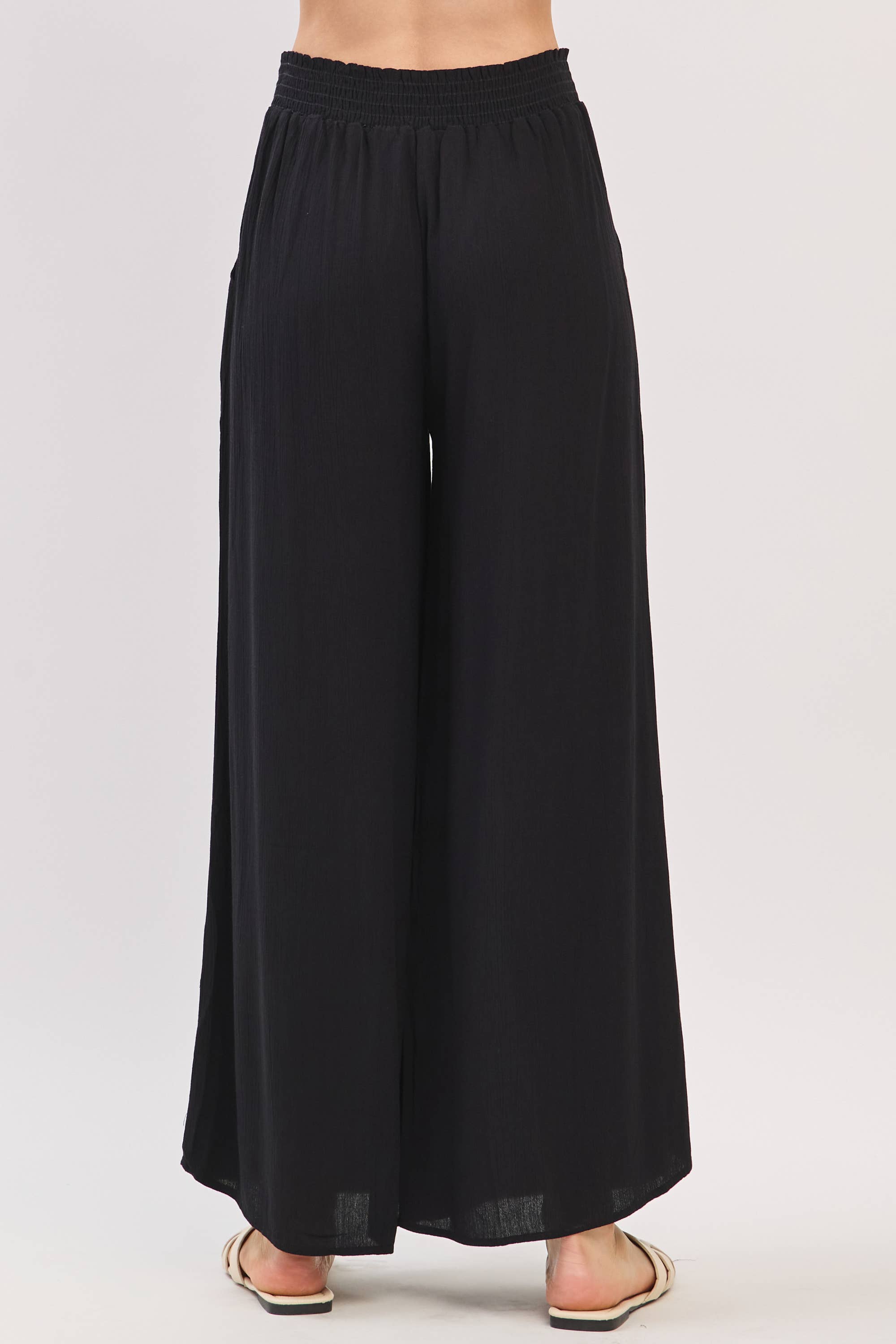 Final Touch - Wholesale Pants - Women's - Waist Smocked Wide Leg Pants - VLP7000035