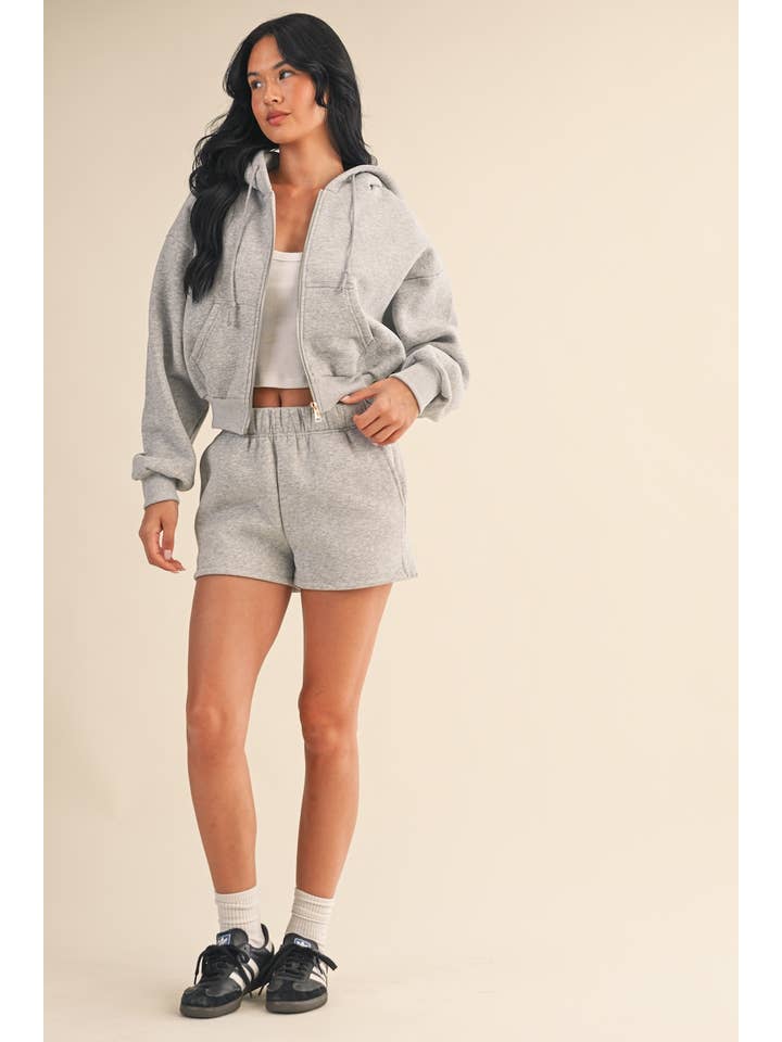 KIMBERLY C - Wholesale Hoodie - Women's - Cozy Fleece Oversized Crop Full Zip Hoodie59