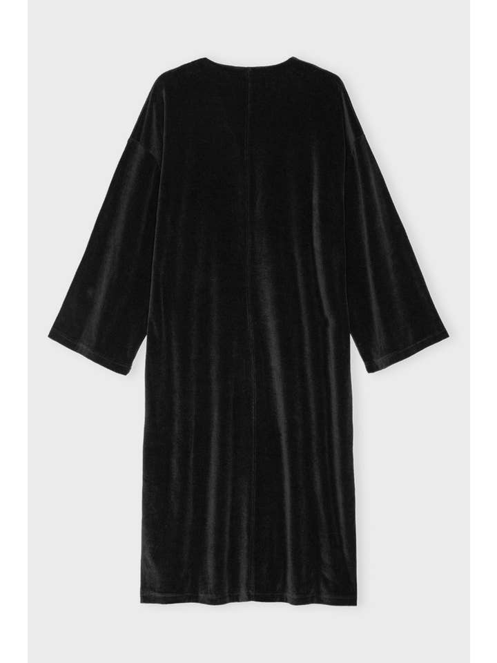 moshi moshi mind – Großhandel Kleid – Damen – helia Kleid aus Samt – schwarz2