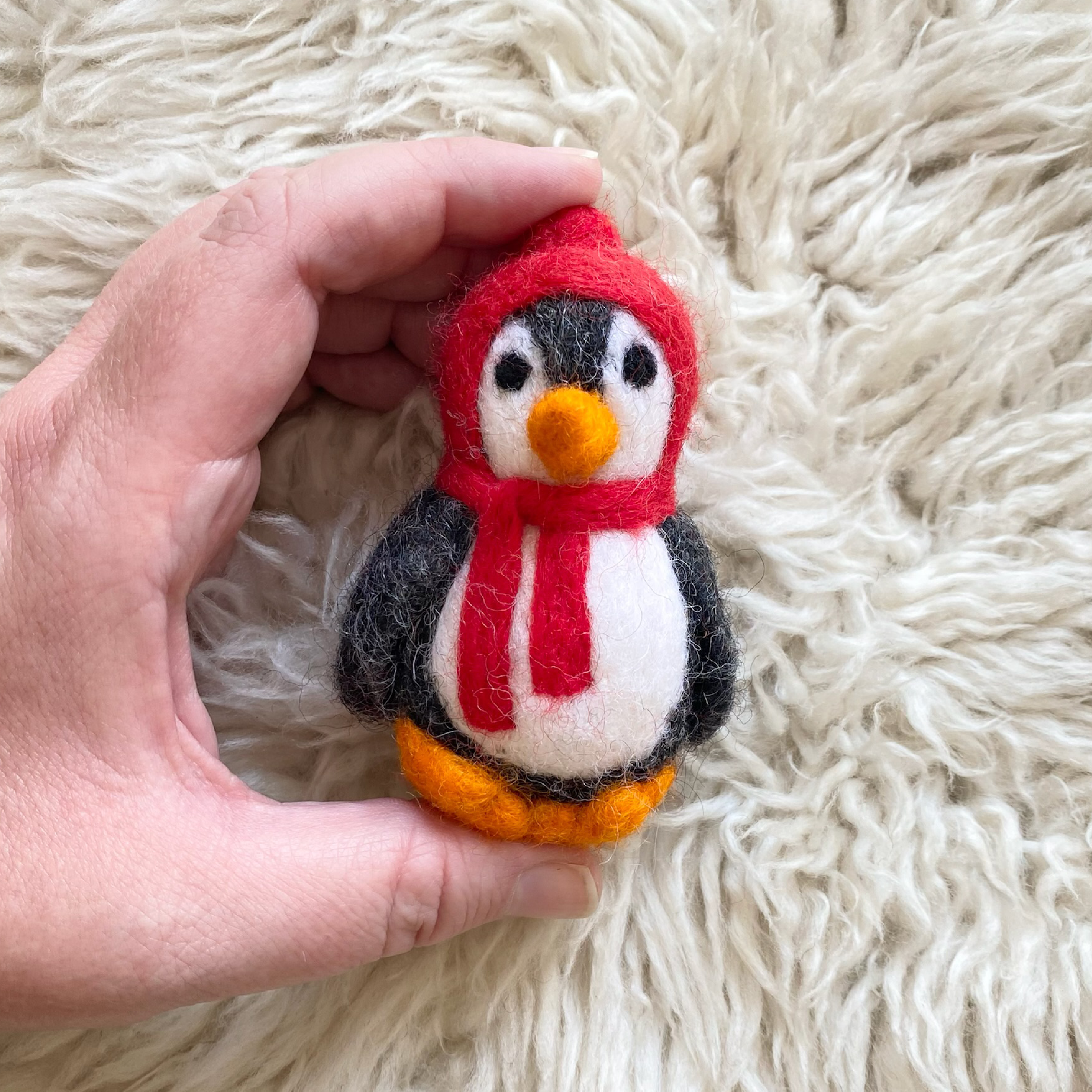 Sheep Farm Felt - Wholesale Christmas Decoration - Felt Penguin with Red Accessories2