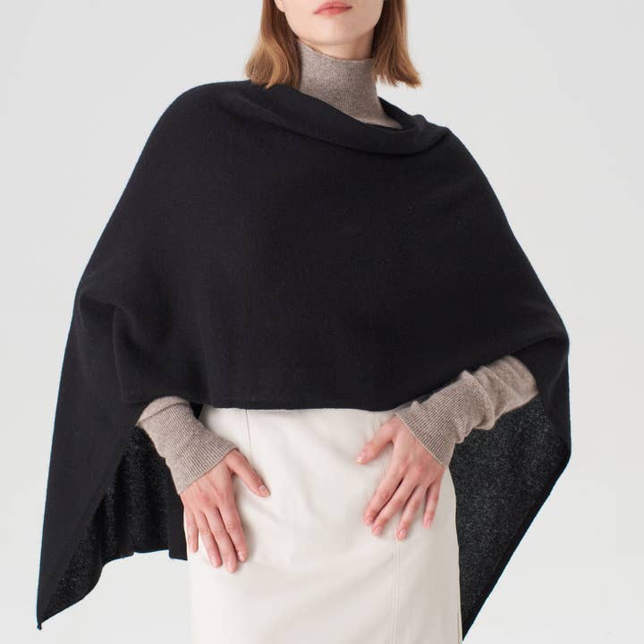 Cashmere Topper -Black and other Purchase Wholesale cashmere ponchos. Free Returns & Net 60 Terms on Faire trending on Faire.