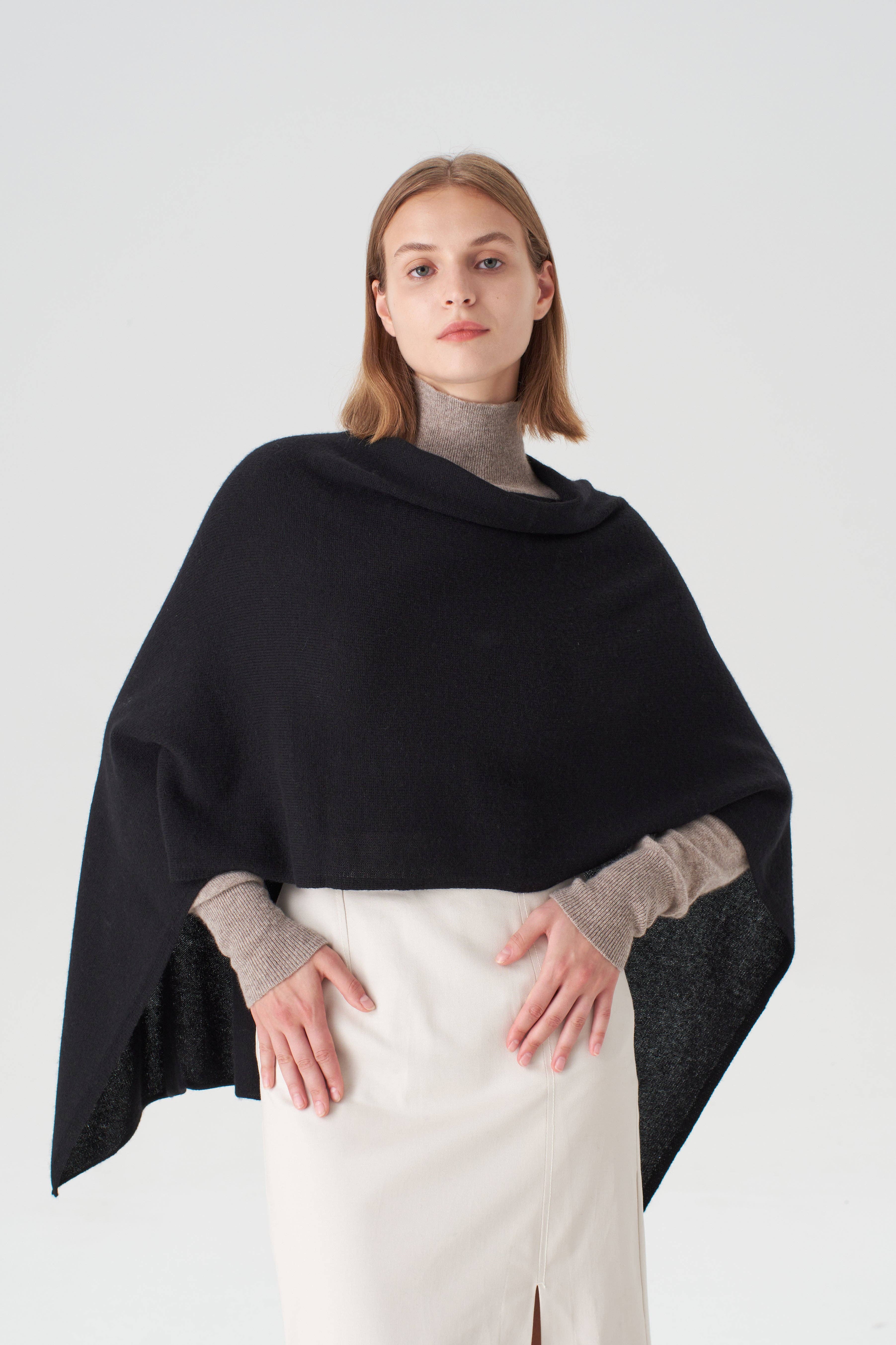 Black Cashmere Topper -Black for wholesale on Faire