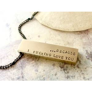 Porque yo maldito te amo collar de barra para venta al por mayor de SORA DESIGNS