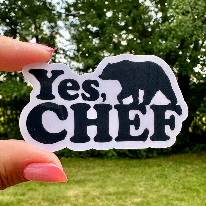 The Bear Yes Chef Sticker for wholesale by Fishbiscuit Designs